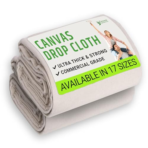 GREEN LIFESTYLE All Purpose Canvas Drop Cloths - Drop Cloth for Painting, Floor Cover, Heavy Duty Protection for Furniture & Surfaces, Reusable Painters Canvas Tarp for Renovation (2 Pack 4x5) - size: 4x5