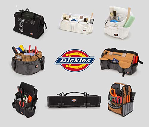 Dickies 8-Pocket Padded Tool Belt/Utility Pouch for Painters, Carpenters, and Builders, Adjustable 3-Inch Belt, Durable Canvas Construction, White - color: White