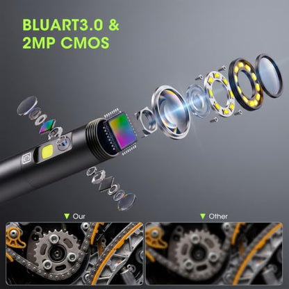 Epicmate 50FT Triple Lens Inspection Camera,5”IPS Screen Endoscope Camera - size: 5" Triple Lens-50FT