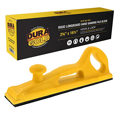 Dura-Gold Rigid Longboard Hand Sanding Block Hook & Loop and PSA Backing - style: Rigid