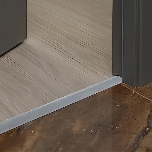 Gaahing Aluminum Floor Transition Threshold Strip, Bridge the Height Gap Between 0.2 to 0.5 inches for Doorway Ramp Tiles Laminate Planks (35.4in x 1.7in, Matte Silver) - size: 35.4in x 1.7in, Matte Silver