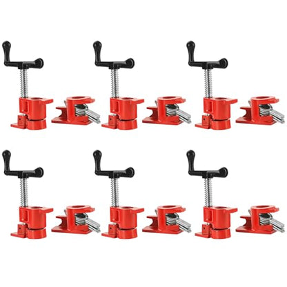 6 Pack 1/2 Inch Pipe Clamps, Wood Gluing Pipe Clamp Set - size: 1/2"