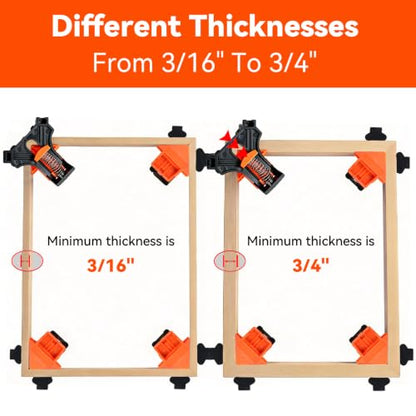 4Pcs Corner Clamps, 90° Wood Clamps for Woodworking, Orange