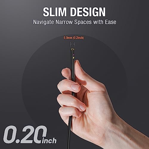 5FT Dual Lens Probe, 5mm/0.2inch Diameter Semi-Rigid Cable Compatible with MS450 Inspection Camera