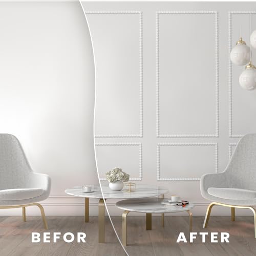 Leinuosen Flexible Bead Molding Trim Peel and Stick White 20ft /15 mm - color: White, size: 20ft /15 mm