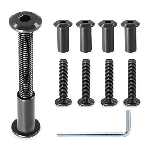 M6x40mm Hex Drive Socket Cap Bolt, Black, 10 Pair (20 Piece) - color: Black, size: M6x40mm