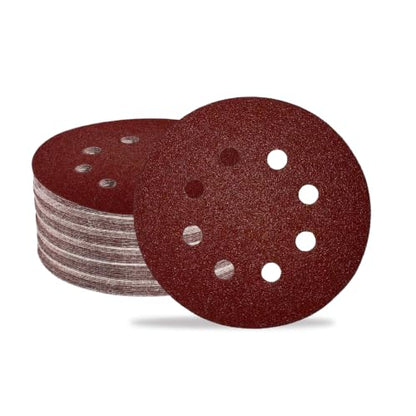 50PCS 5 Inch 8-Hole Sanding Discs for Random Orbital Sander, 80 Grit Hook and Loop Sandpaper Pads for Woodworking, Metal and Automotive Surface Prep - style: 50PCS 80 Grit