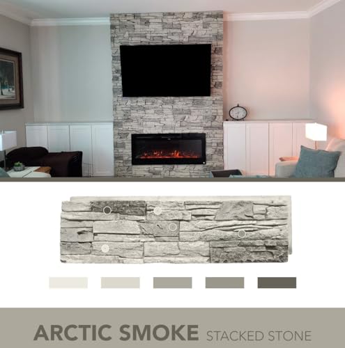 GenStone Faux Stacked Stone Panel 41" x 11.25" in Arctic Smoke Color for Do It Yourself Friendly Home Improvement Projects