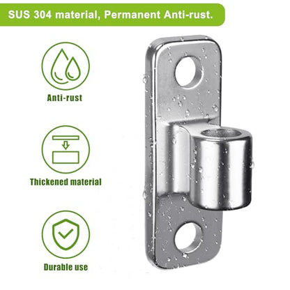 Insaga Heavy Duty 304 Stainless Steel Gate Hinges 4 Pcs, Wall Mount Hardware with 5/8" Pin, One-Piece Cast Hinge for Farm, Fence, Chain Link, Wooden & Metal Gates - color: Silver-SS-4Pcs-Hole