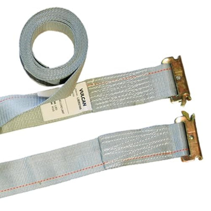 VULCAN Logistic Strap for E Track - Ratchet Style - 16 Foot - 6 Pack - Gray - 1,333 Pound Safe Working Load