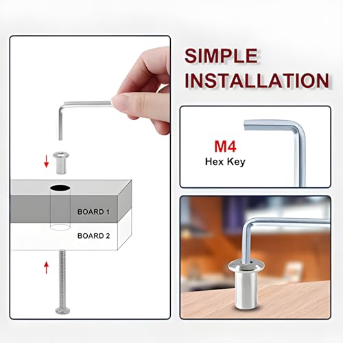 M6 Hex Drive Socket Cap Bolt Kit, Silver, 30 Sets - color: Silver, size: M6x16/25/35/45/55mm
