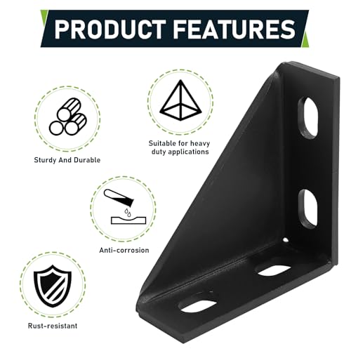 8Pcs 90 Degree Gusseted Fitting for 1-5/8" Channel, Angle Corner Bracket - size: 8 count