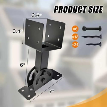 4x4 Heavy Duty Roof Riser Brackets Kit 3 Pcs - size: 4x4-3