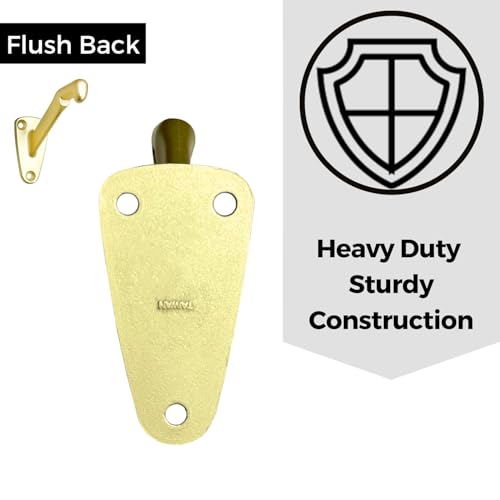 Handrail Bracket Heavy Duty Champagne Brass V Style, 3 Pack | HOWTOOL - color: Champagne Brass