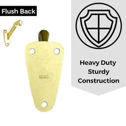 Handrail Bracket Heavy Duty Champagne Brass V Style, 3 Pack | HOWTOOL - color: Champagne Brass