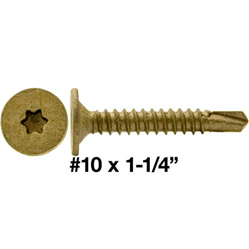 10-16 X 1-1/4" Wood to Metal -Self Tapping TEK Screw Star/TORX Drive - 5 POUNDS - 695 Screws - size: 5 LBS