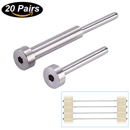 CKE 20 Pairs Invisible Cable Railing Kit, T316 Stainless Steel 1/8" Invisible Receiver and Swage Stud End for 2"x2", 4"x4" Wood/Metal Post, Invisible Deck Stair Cable Railing Hardware Tensioner CR31 - size: 1/8", style: 20 Pairs