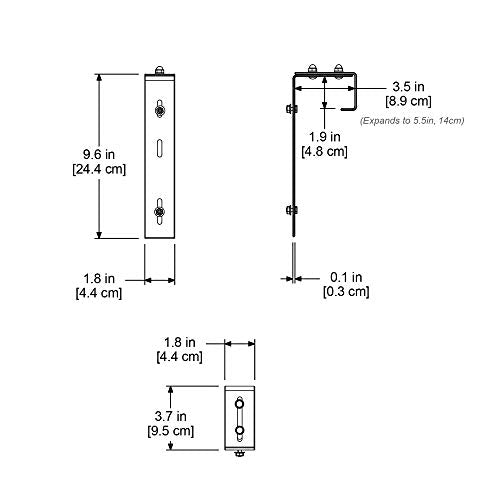 Mayne Adjustable Deck Rail Bracket, Window Box Railing Mount, 3-Pack