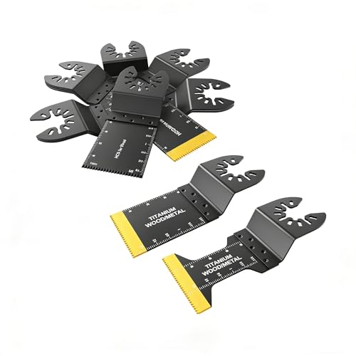 10pcs Oscillating Saw Blades Titanium Heavy-Duty Multitool Blades for Wood, Metal and Nail Cutting, Renovation and Demolition, Black - color: Multicolor