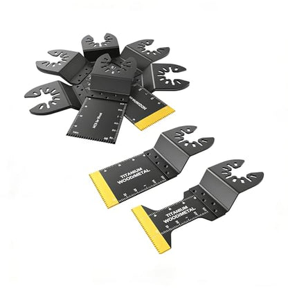 10pcs Oscillating Saw Blades Titanium Heavy-Duty Multitool Blades for Wood, Metal and Nail Cutting, Renovation and Demolition, Black - color: Multicolor