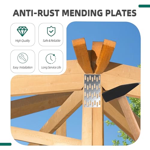 100 Pack 4"x2" Pronged Truss Plates with 8mm Nail Teeth