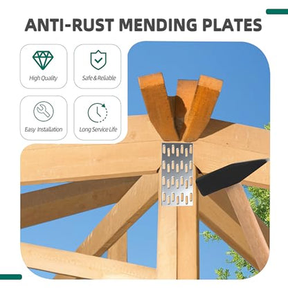 100 Pack 4"x2" Pronged Truss Plates with 8mm Nail Teeth