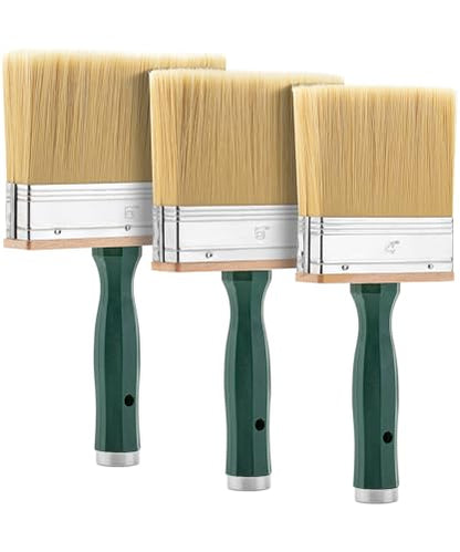 Bates Deck Stain Brush Set - 3pcs, 4', 5', 6' Brushes - Large Wall & Wood Stain Brushes - size: 4", 5", 6"
