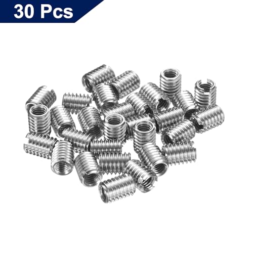 uxcell 30Pcs Threaded Insert, Stainless Steel M4-0.7 Female to M6-1 Male Repair Nut 8mm Long Thread Adapters Sleeve Reducing Nut Thread Repair Screw for Hardwoods Softwoods - size: M4 x M6 x 8mm