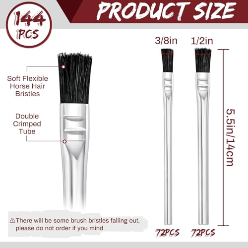 Mifoci 144 Pcs Acid Brush, Flux Brushes Bulk,1/2, 3/8 Inch Wide - size: 1/2 Inch, 3/8 Inch Wide