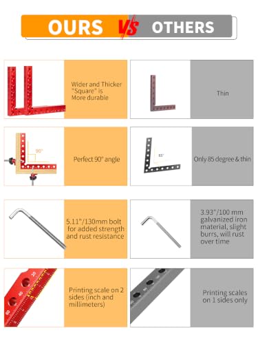 4PCS 5.5" 90 degree aluminum Corner Clamps for Woodworking