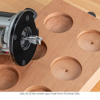 Compact Shallow Pattern Router Bit, 3/16" CL Spiral Carbide Head for Dado Clean-Out, Hinge Mortising & Template Routing – Made in USA US2188CSP - style: 3/16" CL