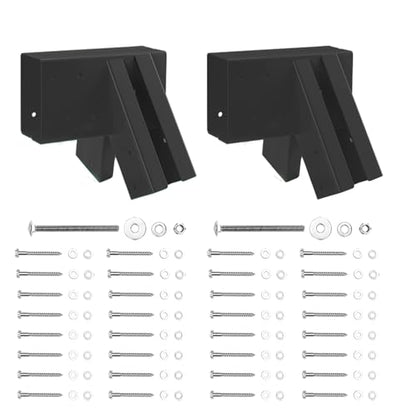 Swing Set Brackets 10", Bolt-Thru Construction Swing Set Hardware Kit with 3MM Thickness Steel for 4x4 Legs & 4x6 Beam, Wood End Bracket Maximum Protection of Children's Safety, Black 2 Pack - style: Black End Bracket