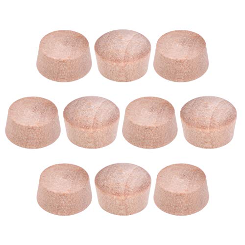 uxcell Wood Button Top Plugs 3/8 Inch Cherry Hardwood Furniture Plugs 7/25 Inch Height 50 Pcs - size: 3/8"x7/25"