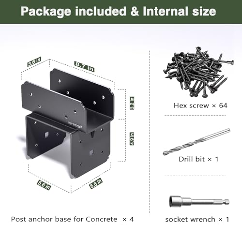 Post Tie Bracket Stainless Steel Beam Connector (4Pack, P6x6-B(4x4/4x6)) - size: P6x6-B(4x4/4x6), style: 4Pack