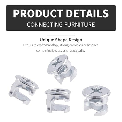 10Pcs Cam Lock Fasteners 10x12mm(0.39"x0.47") Silver Plated - size: 10x12mm Sliver