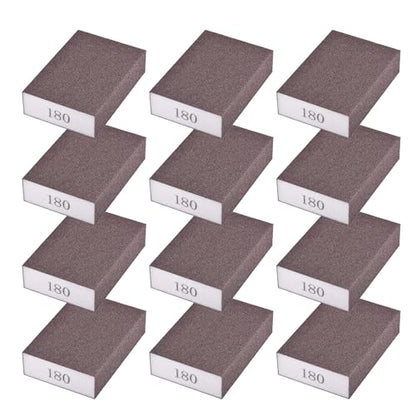 12Pcs 180 Grit Sanding Sponges, Wet Dry Sanding Blocks - size: 180Grit