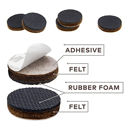 Couch Clamp Furniture Pads (24 Pack) - No-Slip Rubber Grips for Sectional Couches and Furniture - Adhesive Floor Protectors with Anti-Skid Rubber Feet - Prevents Scratches, Floor Damage, and Slippage - style: Pads