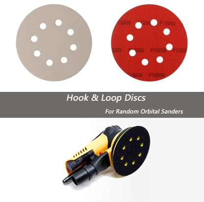 20 Pcs 5 Inch 8 Hole 10000 Grit Wet and Dry Sanding Discs, Round Hook and Loop Disc Sandpaper for Random Orbital Sanders - style: 10000 Grit