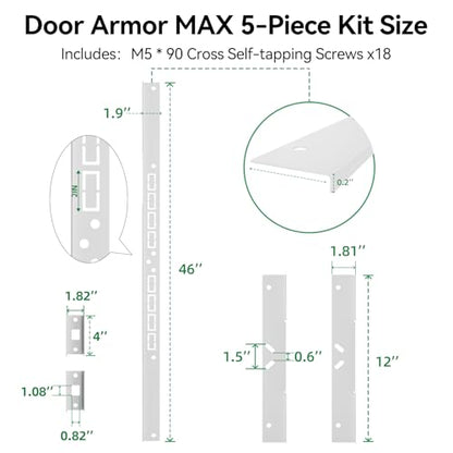 Door Frame Reinforcement Kit, Anti Kick Strike in Door Security, White - size: 5 PCS White