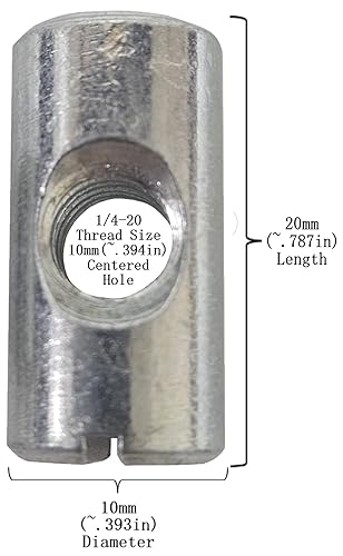 (12) Cross Dowels/Barrel Nuts - 1/4-20 20mm X 10mm Zinc-Plated CNC