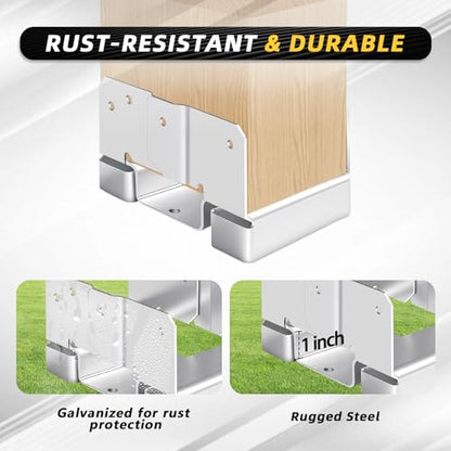 10Pcs 4x6 Post Base Brackets Fit for Concrete Sliver - size: Sliver