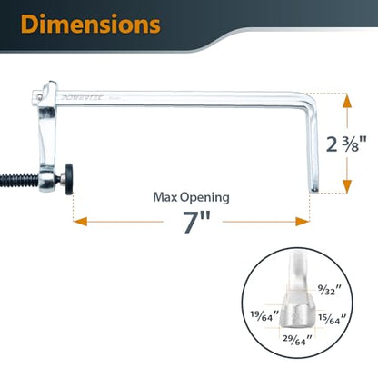POWERTEC Quick Screw Guide Rail Clamps for BOW XTENDER Fences, MFT Table, Track Saw Guide Rail System, 7” Capacity x 2-3/8” Throat Depth, 400lbs Clamping Force (71409) (Pack of 20) - size: 7" Guide Rail Clamp, Pack of 20