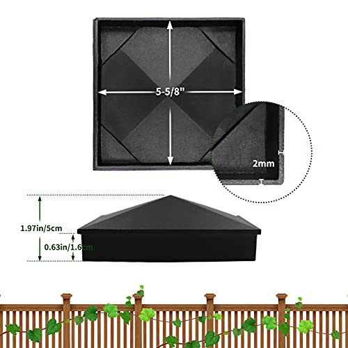 6x6 Heavy Duty Aluminum Post Caps Cover, Actual 5.5" x 5.5" Wood Post - color: Black, size: 5.5" x 5.5"