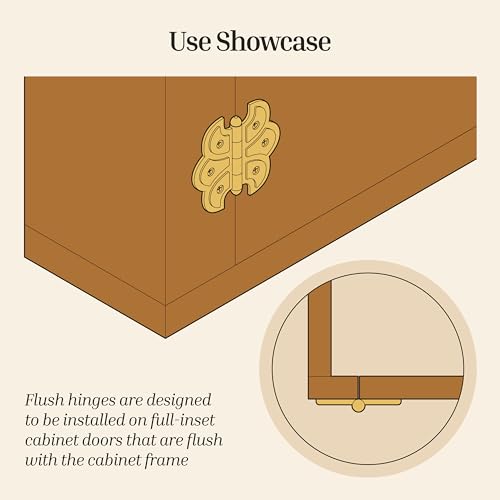 Nickel Plated Butterfly Hinges - Pack of 2 - Surface Mount Cabinet Door Hinges - Furniture Hardware - UA-260-HPN - color: Nickel