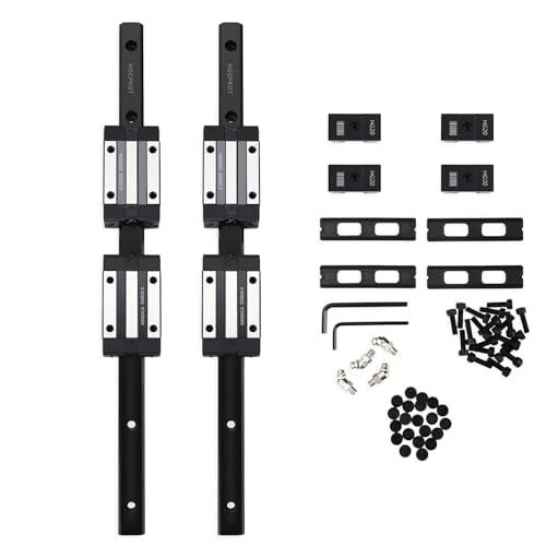 400mm / 15.75 inch HGR20 Linear Guide kit,2pcs 400mm hgr20 Linear Rail with 4pcs HGH20CA Carriage Block and End Stop Block - size: 400mm, style: HGR20