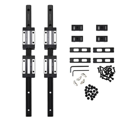 400mm / 15.75 inch HGR20 Linear Guide kit,2pcs 400mm hgr20 Linear Rail with 4pcs HGH20CA Carriage Block and End Stop Block - size: 400mm, style: HGR20