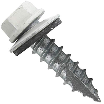 14 x 1 Bone White Metal Roofing Screws - Hex Washer Head- Self-Starting/Tapping - EPDM Washer. 1 x 250 Count Bag - 250 Screws - color: BONE WHITE, size: 1"