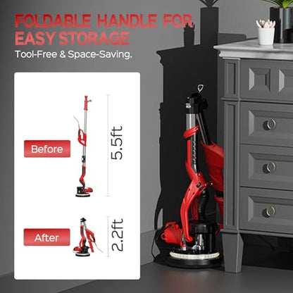 Drywall Sander, 2026 Upgraded 8-Amp Popcorn Ceiling Removal Tool - color: Red & Black