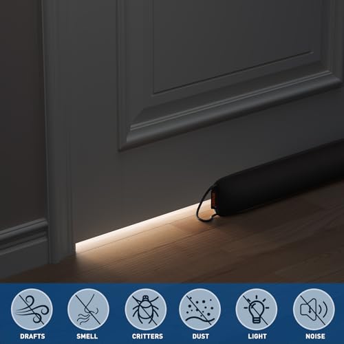 MAGZO Weighted Door Draft Stopper for Bottom of Door 36 Inches, Black