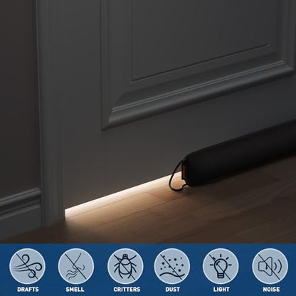 MAGZO Weighted Door Draft Stopper for Bottom of Door 36 Inches, Black